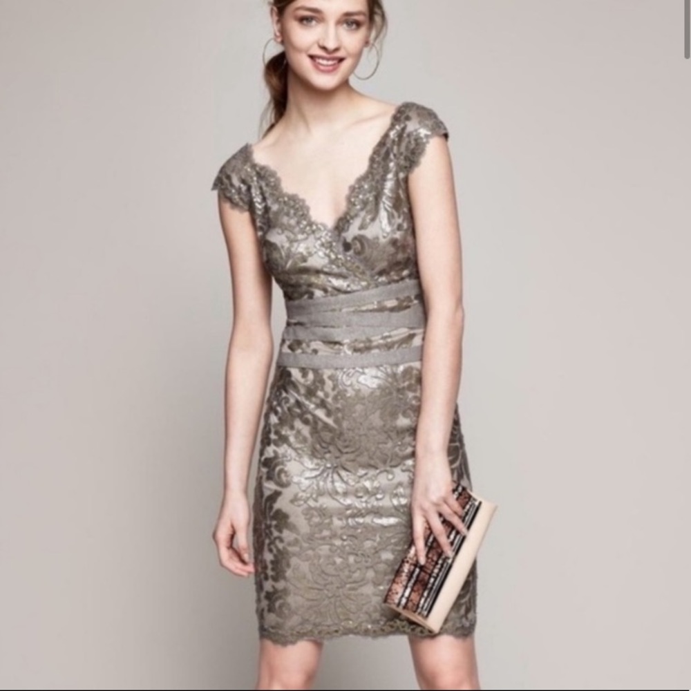 Tadashi Shoji | Paillette Embroidered Lace dress
